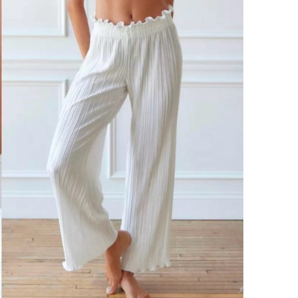 NWT Urban Outfitters White Out From Under Plisse Pants